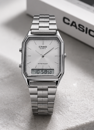 Casio aq-230 — чоловічий наручний годинник з аналоговим і цифровим дисплеєм