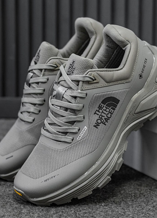 Мужские кроссовки the north face gore-tex termo термо обувь на осень зима зе норт фэйс серые водонепроницаемые