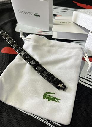 Чоловічий браслет lacoste — чорний браслет із нержавіючої сталі 316l, регульований розмір, стильний аксесуар