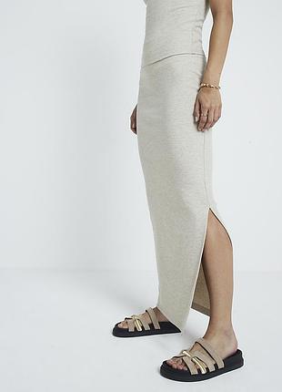 Юбка в рубчик river island studios ribbed maxi skirt - m