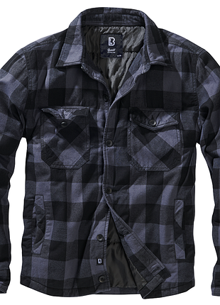 Мужская куртка рубашка в клетку brandit lumber jacket серая клетчастая куртка-рубашка брендит оригинальная m