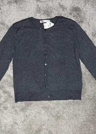 Zara новий сірий кардиган на ґудзики вовна 9598/183/809