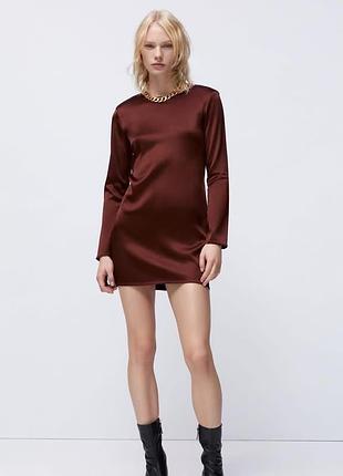 Сатинова сукня, вишукана сукня, атласна сукня, сукня zara, міні сукня, коротка сукня