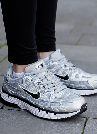 Женские кроссовки nike p-6000 серебристые спортивные легкие летние кросы найк весна лето текстильная сетка