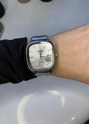 Мужские часы casio quartz silver/grey - серебристый корпус, серый циферблат