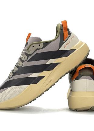 Мужские кроссовки adidas adizero evo sl atr бежевые фирменные с протектором для тренировок спортивные тканевые адидас адизер