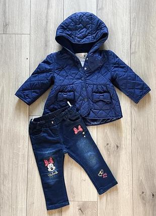 Куртка на дівчинку 12-18 м. 2в1 джинси disney baby c&a  комплект. 80 см.