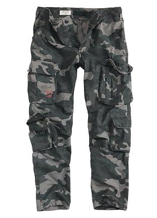 Штаны карго мужские surplus airborne slimmy trousers beige black camo камуфляжные брюки карго