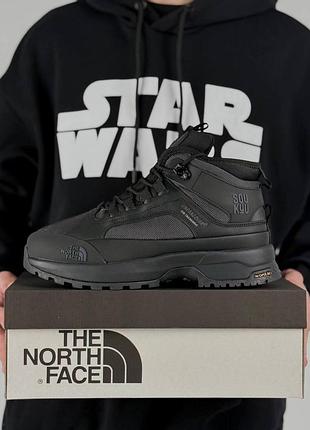 Мужские кроссовки на зиму the north face x soukuu glenclyffe fur gore tex черные норз фейс термо на меху водостойкие гор текс