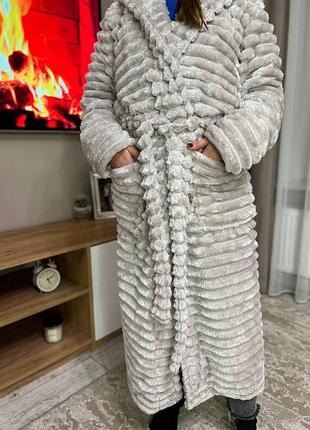 Женский халат шарпей длинный в фирменной сумке.