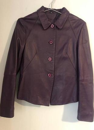 Шкіряний фіолетовий жакет clan 100% натуральна шкіра ягняти (lambskin) р. 40 / m-l