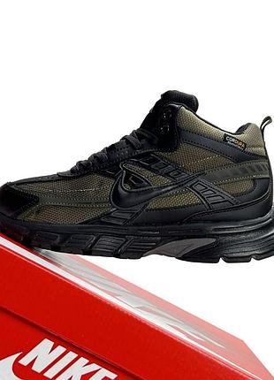 Чоловічі кросівки зимні nike initiator high fur cordura хакі шкіряні найк кордура ініціатор термо на хутрі в'єтнам