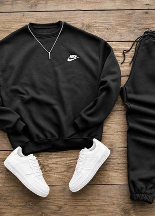 Спортивный костюм nike со свитшотом, черный комплект найк, свитшот и штаны nike для мужчин xl