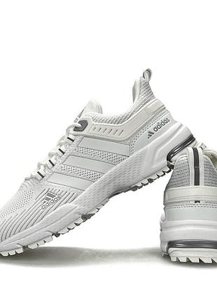 Жіночі спортивні кросівки adidas marathon білі повсякденні для бігу гарної якості на літо весну з сіткою адідас марафон