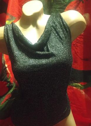 Блузка вінтаж топ майка з люрексом