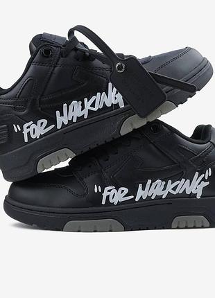 Кросівки off-white out of office black for walking — чорні кросівки off-white з написом «out of office», стильні кросівки в 43, 41