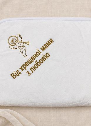Крижма-плед для хрещення малюка, велсофт, туреччина, 80×97 см