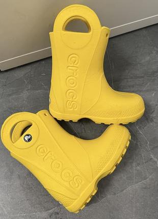 Чоботи crocs жовті с7 черевики 7