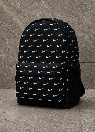 Спортивный рюкзак nike черный с принтом, школьный портфель найк с карманами, городской мужской рюкзак