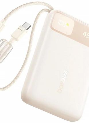 Портативное зу power bank baseus enerfill fc11 pd22.5w with cable 10000 mah (2usb-c) (e0027r) biege