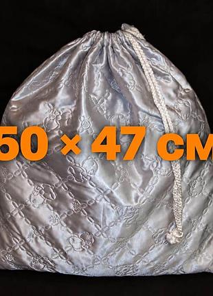 Мішок 50х47 см діда мороза срібний хром
