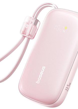 Портативное зу power bank baseus enerfill fc21 qpow 3 ultra 22.5w with cable 20000 mah (ppfls) nebula pink