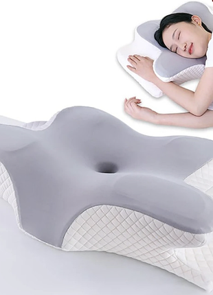 Ортопедична подушка sidyean «метелик» 62×41×13 см з memory foam та знімним дихаючим чохлом