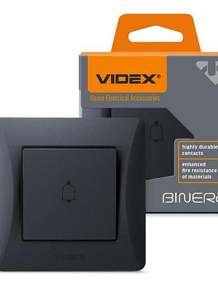 Кнопка дзвінка чорний графіт videx binera