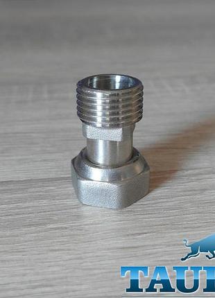 Компактная mini - американка, прямая 1/2", никель, l=25 мм. резьбовое соединение с накидной гайкой 1/2"