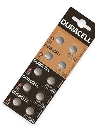 Батарейка таблетка лужна 1.5v a76, lr44 alkaline блістер duracell (10 шт)