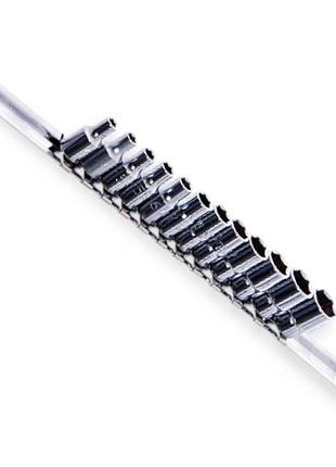Набір головок 1/4" 11 шт, 4-13 мм (планка) toptul