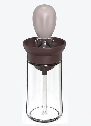Пляшка для олії з пензликом frico fru-118-beige 18 см 200 мл бежева 4882757