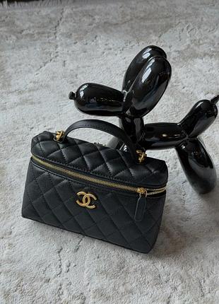 Сумка chanel caviar quilted top handle slim vanity