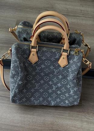 Сумка lv speedy soft 30 monogram denim washed