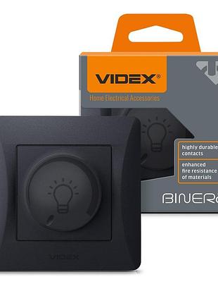 Димер led 200вт чорний графіт videx binera