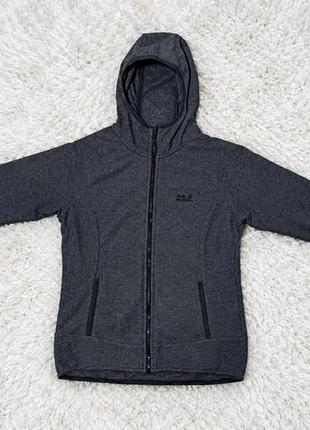 Флисовая кофта jack wolfskin с капюшоном, размер m / оригинал