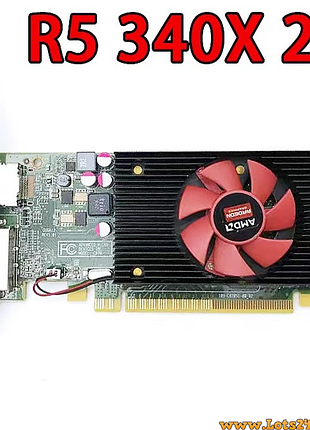 Відеокарта radeon r5 340x 2 gb dvi displayport однослотова для офісу старого комп ютера фотошопа full hd відео монітора sff пк