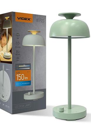 Світлодіодна лампа настiльна з акумулятором videx vl-tf23g 8.5w 4000k+rgb green