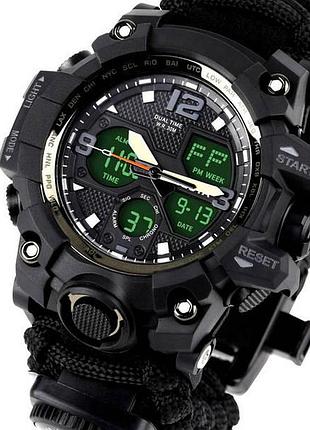 Годинники чоловічі тактичні besta life pro allblack з компасом