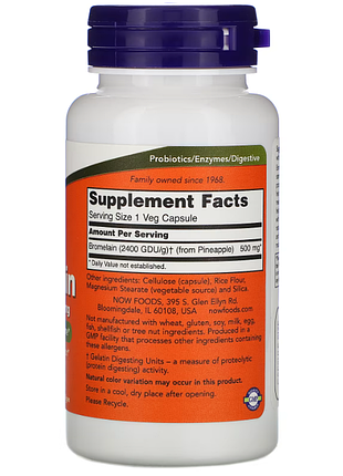 Now bromelain 500 mg 60 veg capsules 2