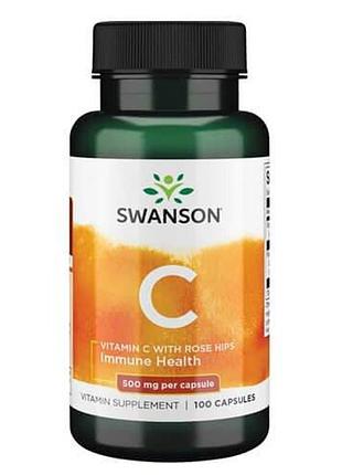 Swanson vitamin c with rose hips 500 mg 100 caps
