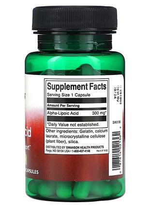Swanson alpha lipoic acid 300 mg 60 капсул 2