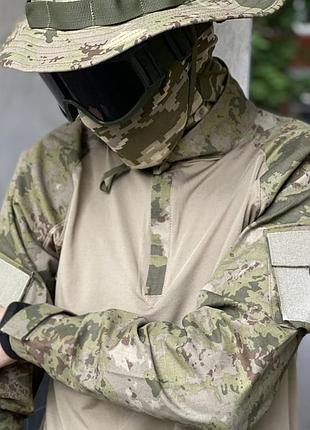 Сорочка чоловіча військова тактична з липучками під шеврони убакс туреччина 6582 s хакі