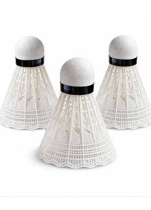 Набор воланчиков для бадминтона "badminton shuttlecocks" ne-bd-007w белые 3 шт