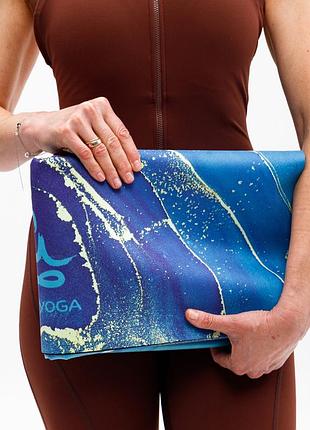 Тонкий замшевый коврик для йоги sitara travel ocean flow rao 183×68×0.1 см