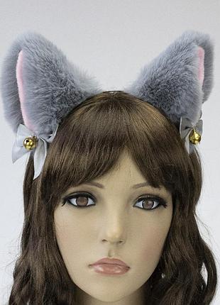 Ушки кошки аниме (серые)