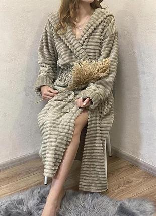 Велюровый халат шарпей женский анатомический крой