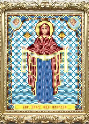 Схема для вышивки бисером иконы. богородица покрова