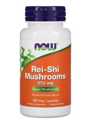 Now rei-shi mushrooms 270 mg 100 капсул (04.2027)