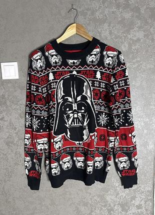 Кофта новорічний джемпер star wars , m
